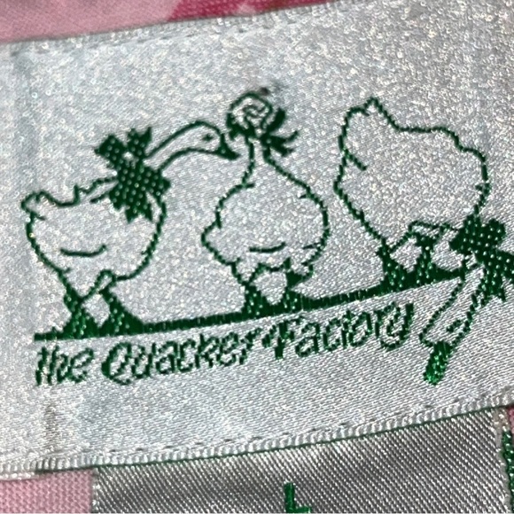 Quacker Factory PINK striped FLORAL night Dress Nightgown Cotton EMBROIDERY LRG - Picture 4 of 16